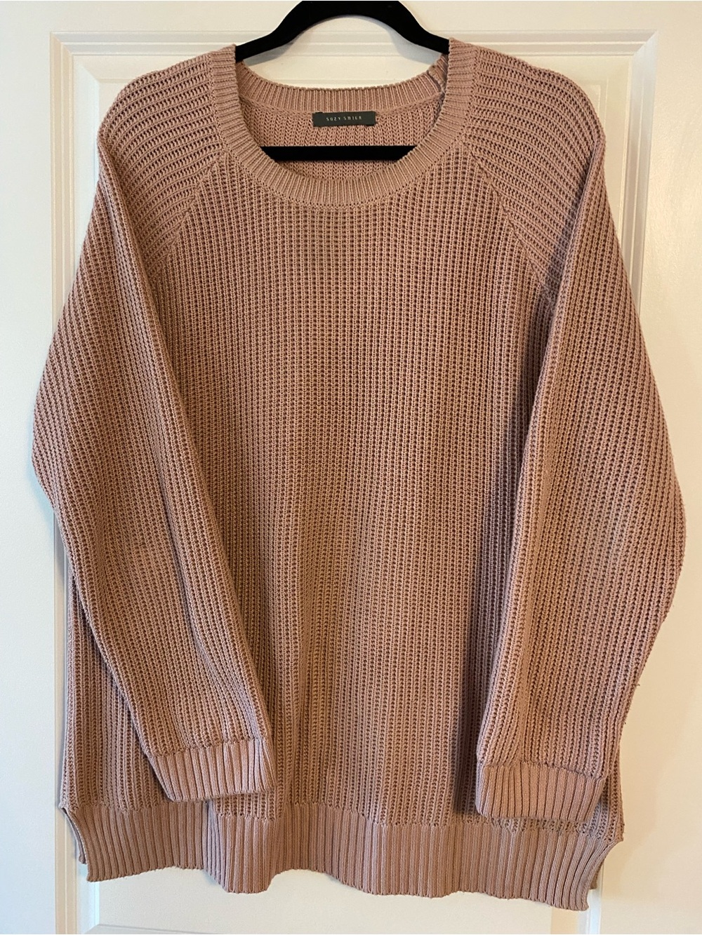 Shaker knit light pink XXL Suzy shier crew neck sweater now 12.00